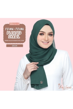 Pleated shawl - green